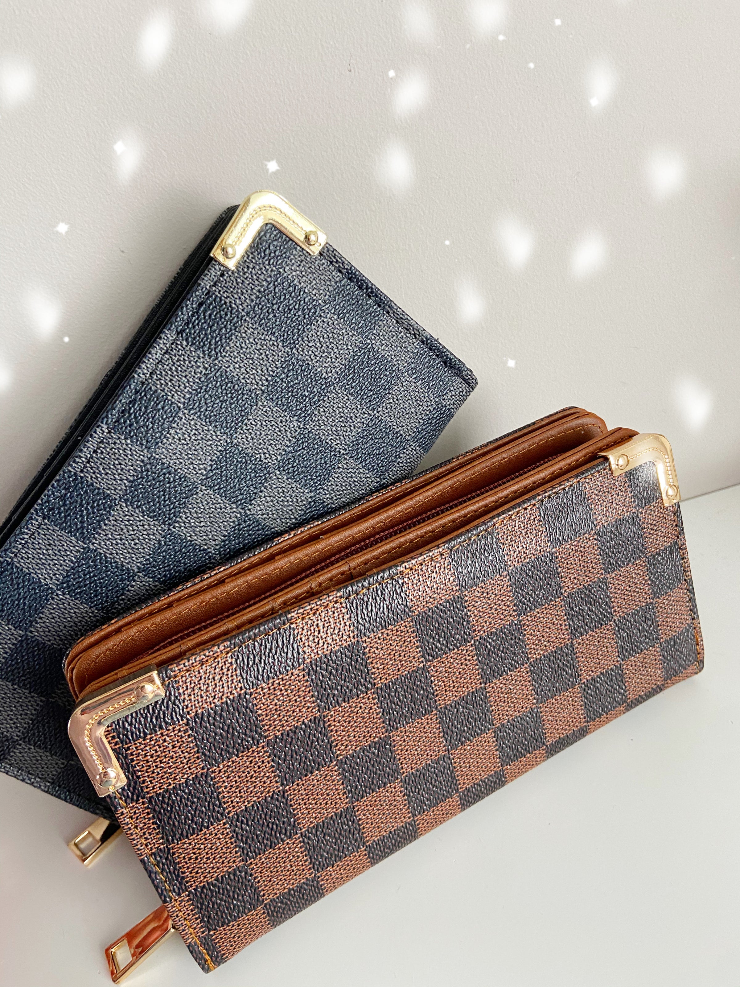 Brown checkered wallet